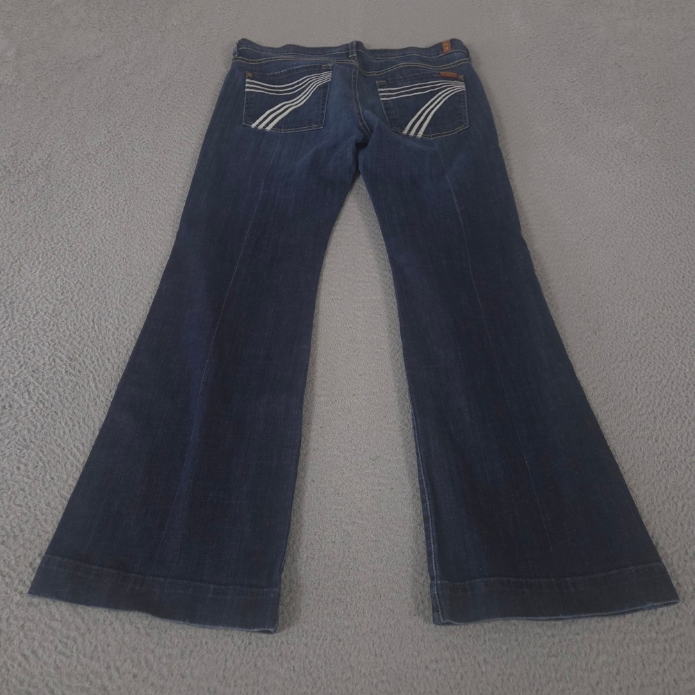 7 For All Mankind Jeans Womens 31 Dark Blue Dojo Flare Stretch Denim Trousers